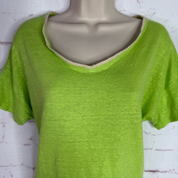 CHICO’S M Runs Large Loose Fit V-Neck Short Sleeve Light Knit Top Chico Size 1 - Picture 9 of 14
